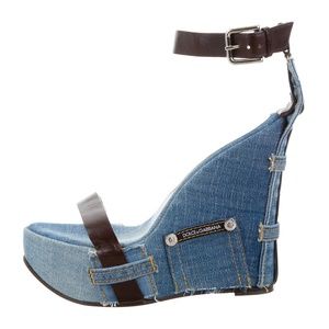 Dolce & Gabbana Blue Jean Wedges